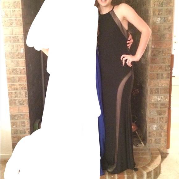 black homecoming dress w tan accents - Picture 4 of 5